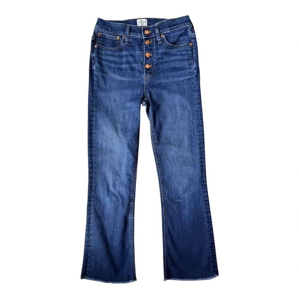 J.Crew Womens 27 9' Billie Demi Boot Crop Jeans Dark Wash High Rise Denim